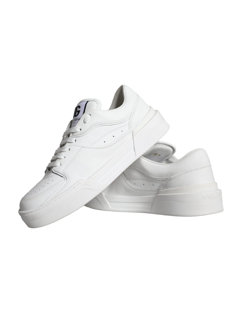Dolce & Gabbana White Miami Leather Low Top Sneakers