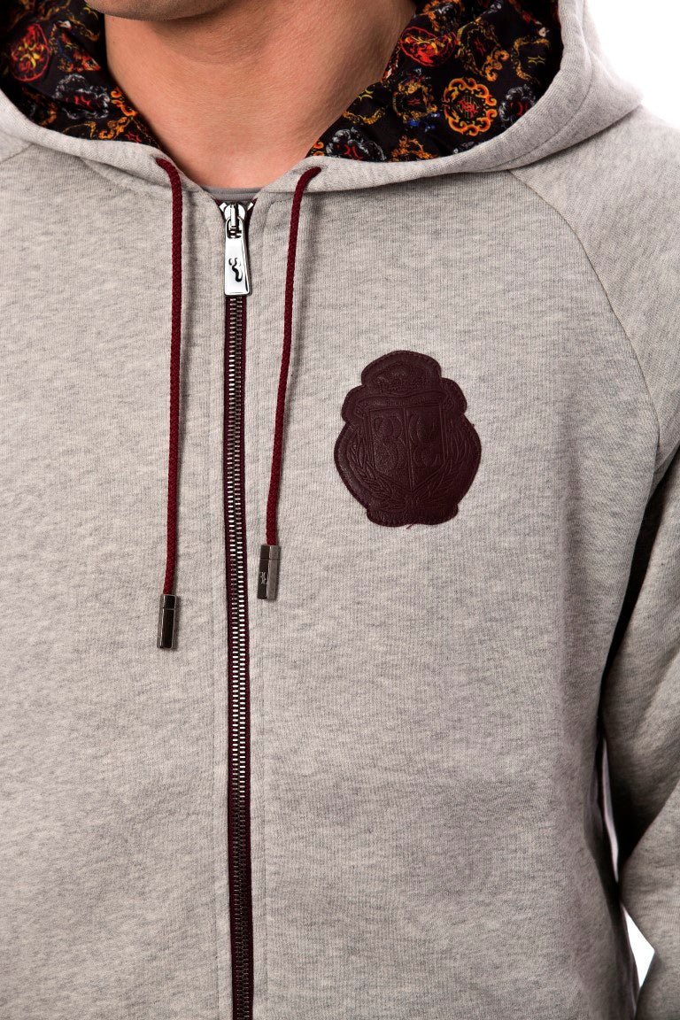 Survêtement gris à capuche en coton de la haute couture italienne Billionaire