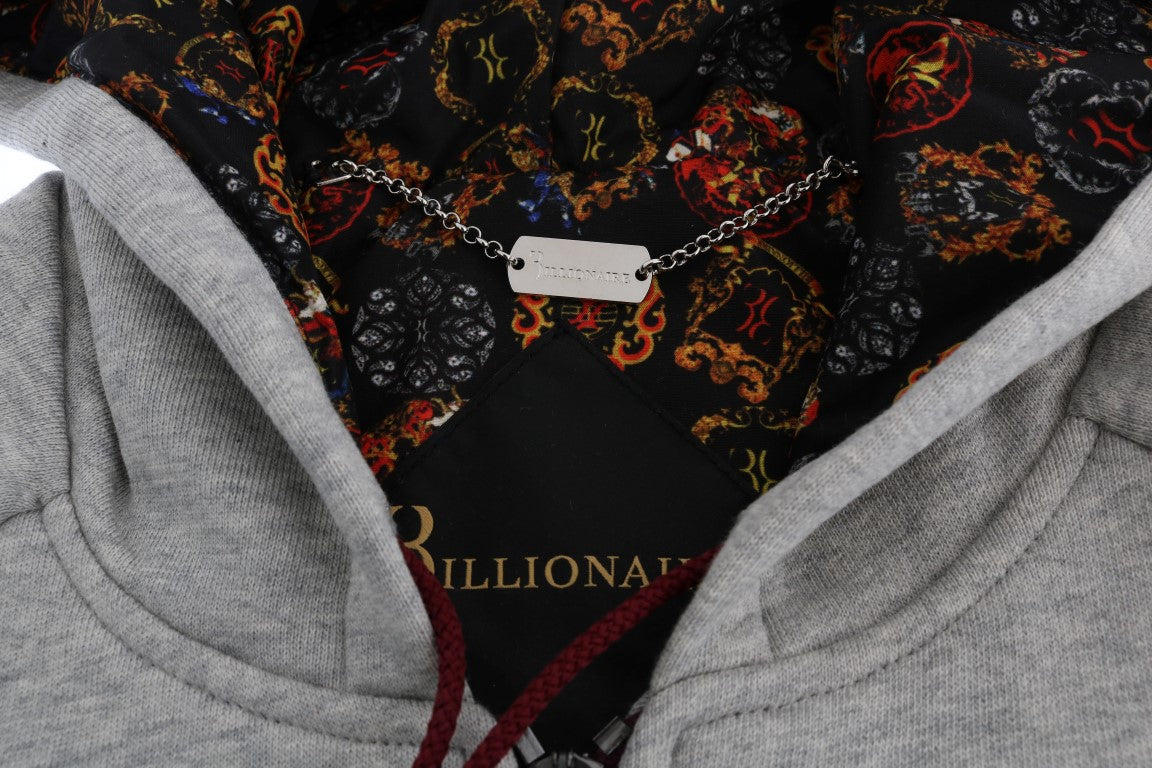 Survêtement gris à capuche en coton de la haute couture italienne Billionaire