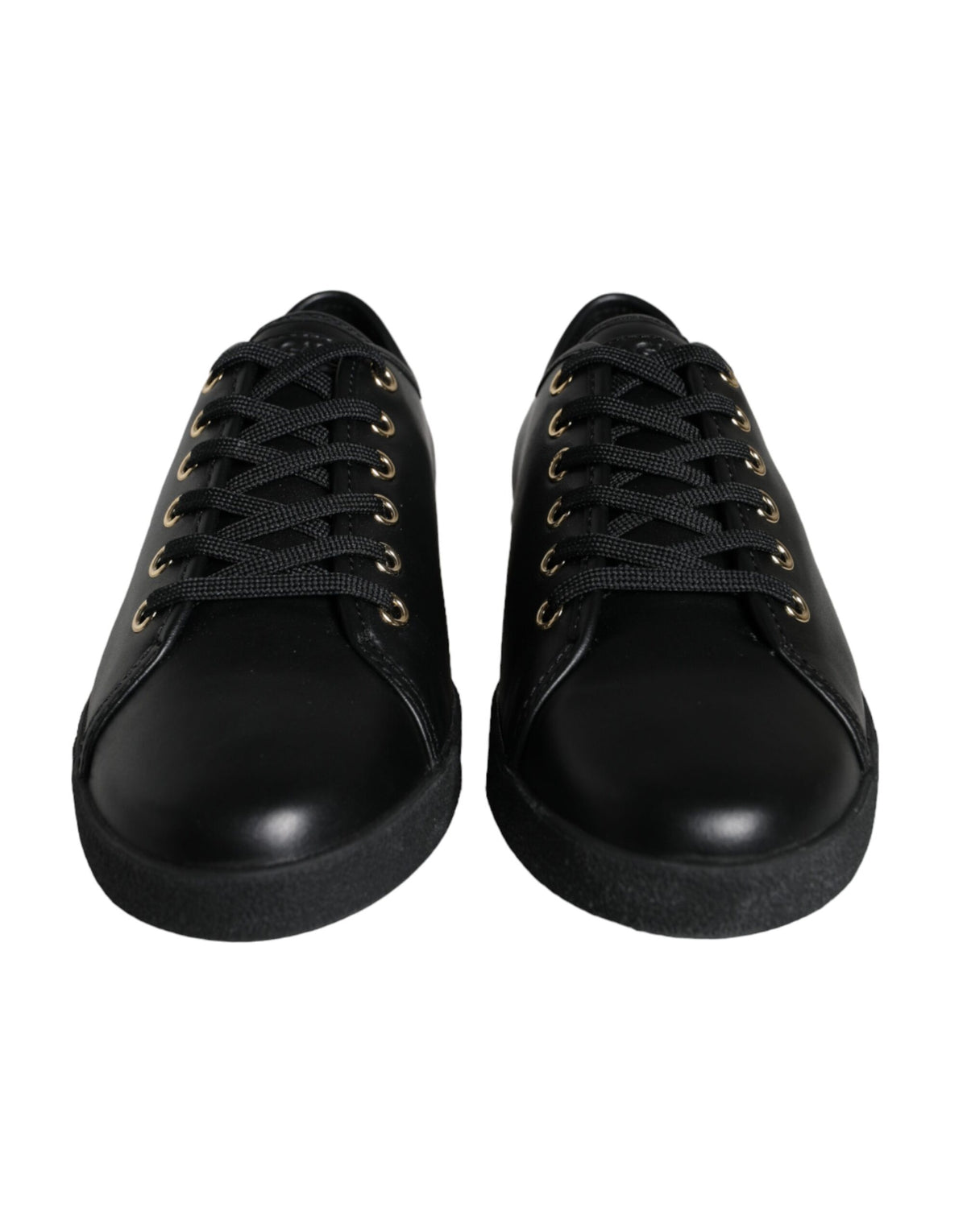 Dolce & Gabbana Sneakers en Cuir Noir et Or