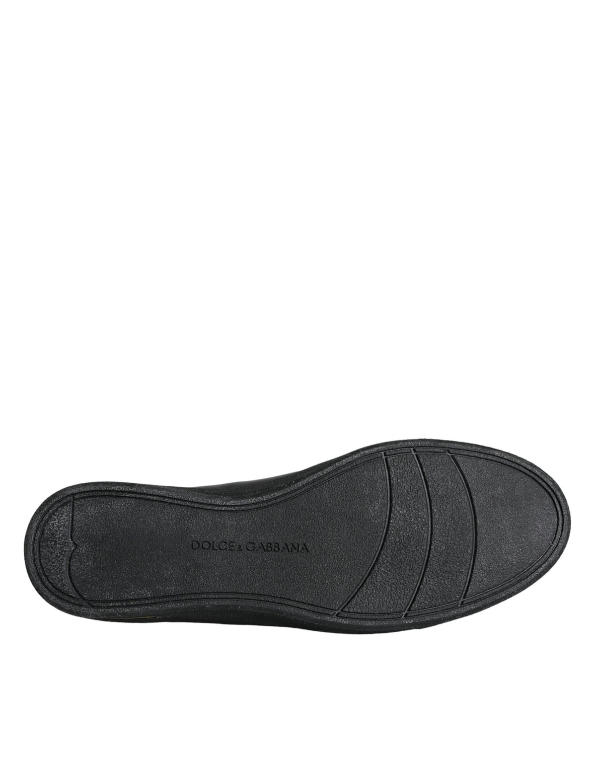 Dolce & Gabbana Sneakers en Cuir Noir et Or