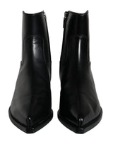 Dolce & Gabbana Bottines en Cuir Noir - Chaussures de Luxe