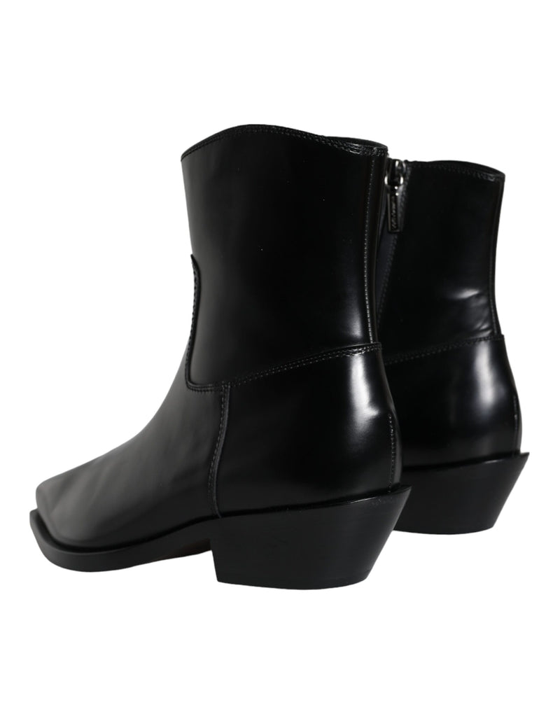 Dolce & Gabbana Bottines en Cuir Noir - Chaussures de Luxe