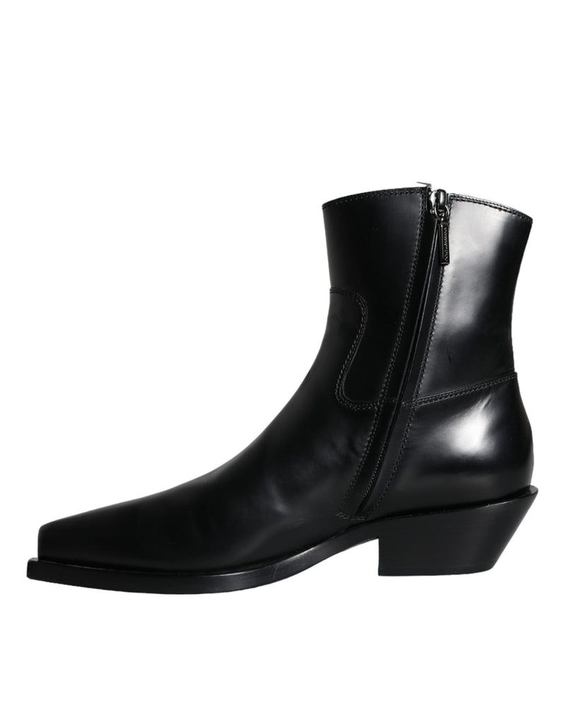 Dolce & Gabbana Bottines en Cuir Noir - Chaussures de Luxe