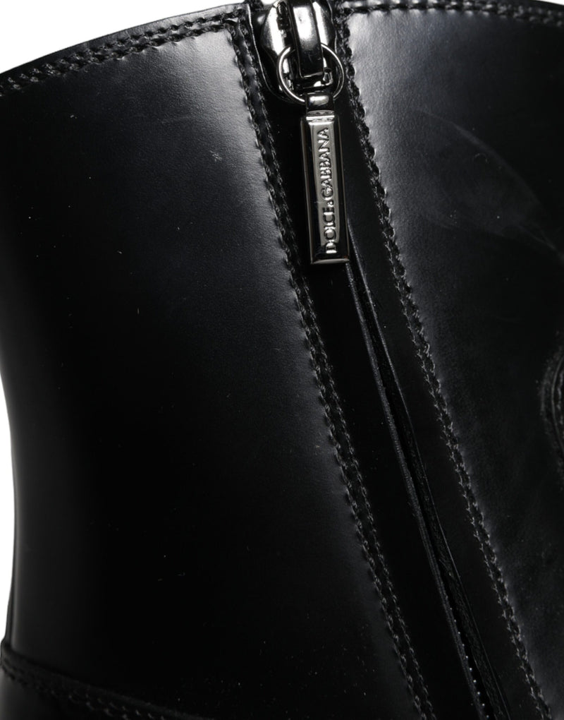 Dolce & Gabbana Bottines en Cuir Noir - Chaussures de Luxe