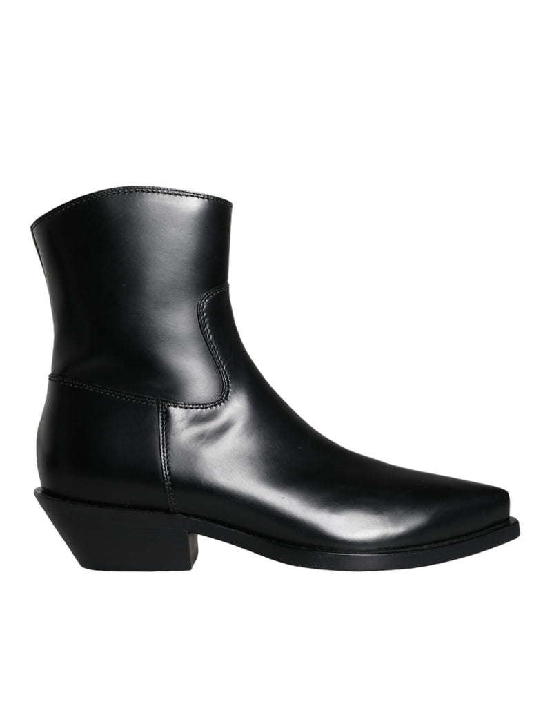 Dolce & Gabbana Bottines en Cuir Noir - Chaussures de Luxe