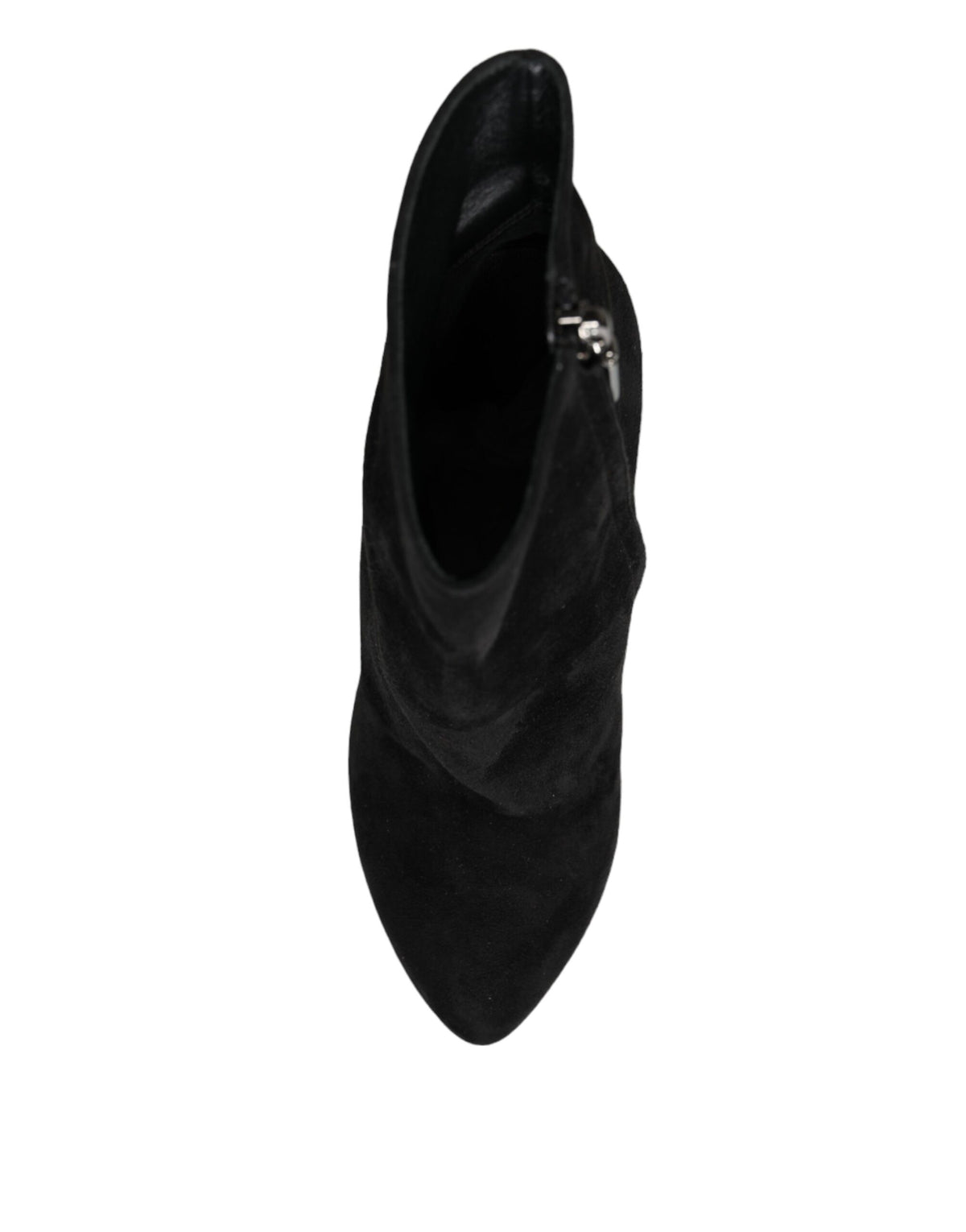 Dolce & Gabbana Black Suede Leather Mid Calf Boots