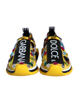 Dolce & Gabbana Yellow Sorrento Crystals Sneakers Women's Shoes
