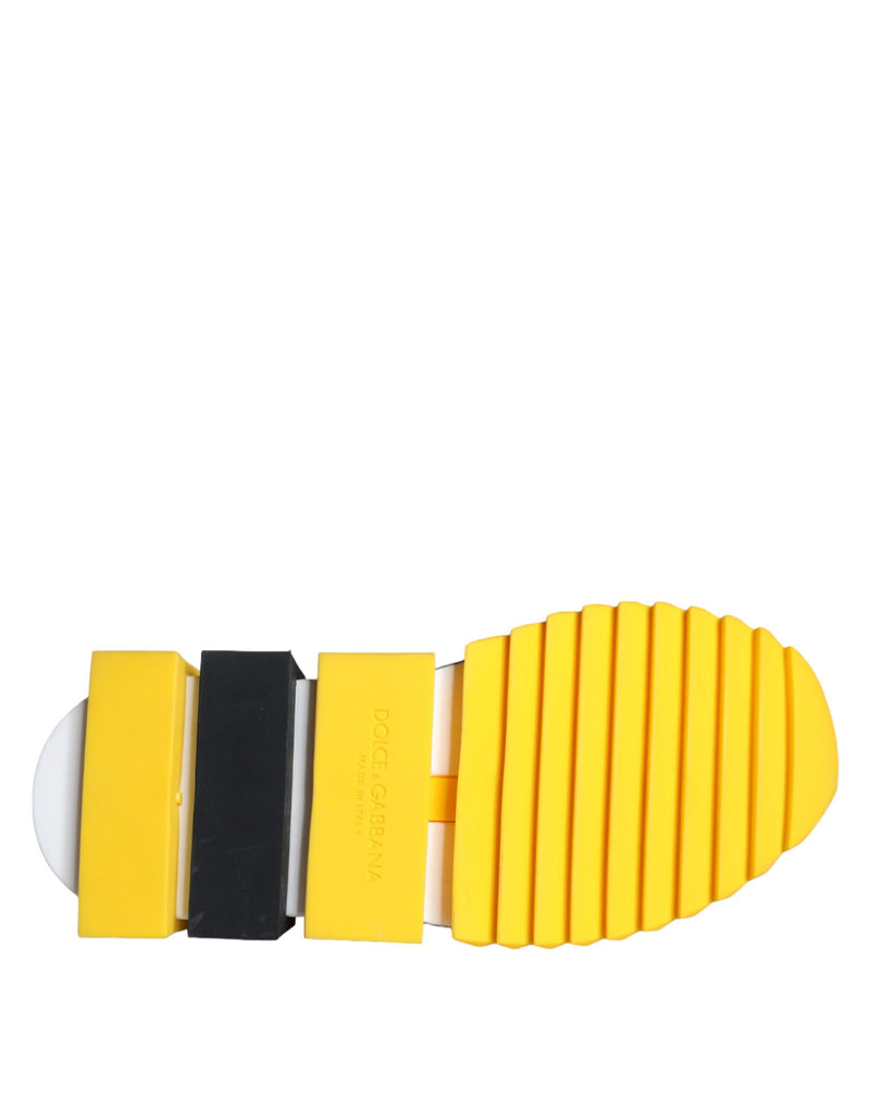 Dolce & Gabbana Yellow Sorrento Crystals Sneakers Women's Shoes