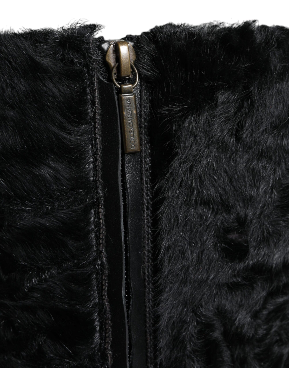 Dolce & Gabbana Black Xiangao Lamb Fur Leather Boots