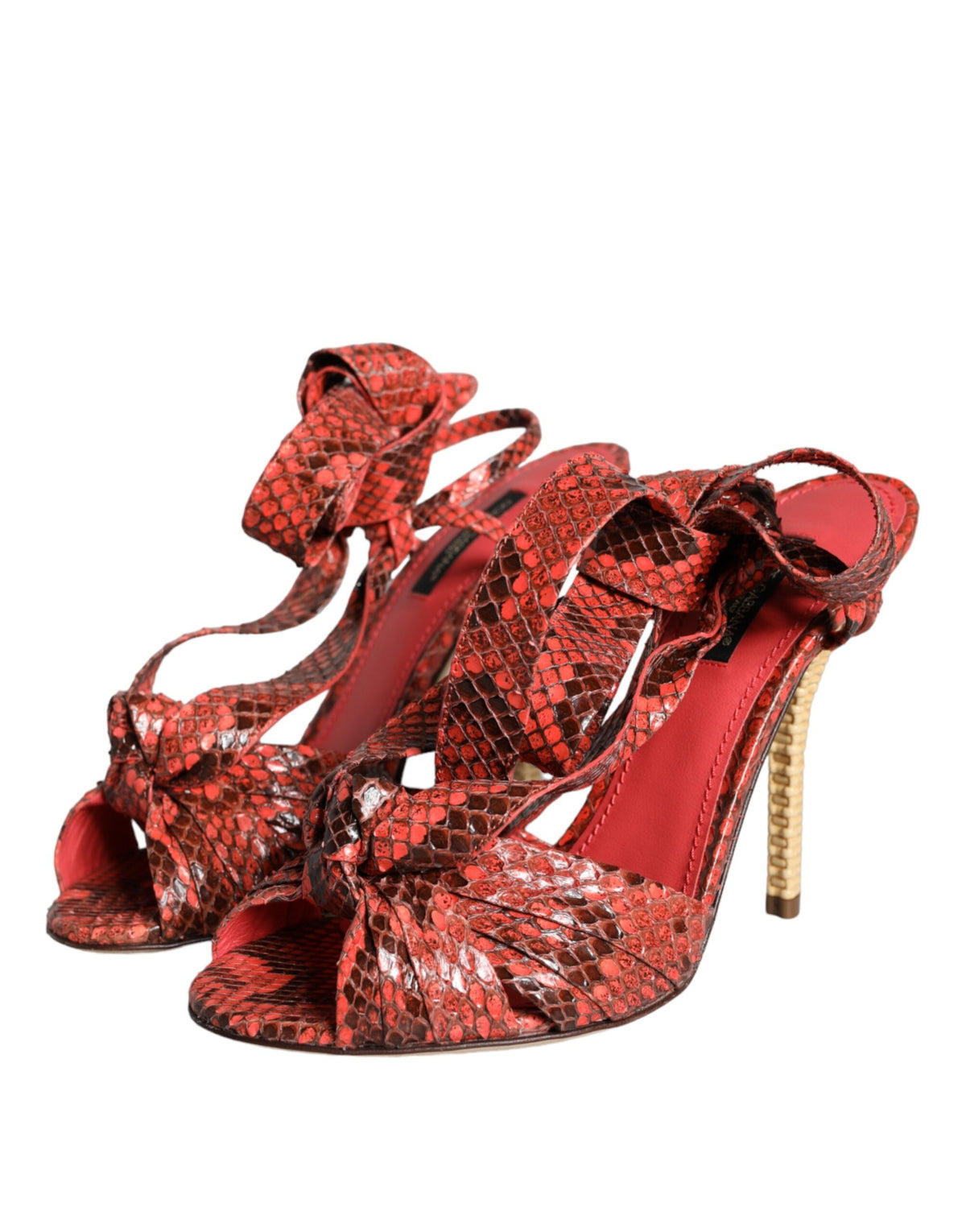 Dolce & Gabbana Coral Exotic Leather Heels Sandals