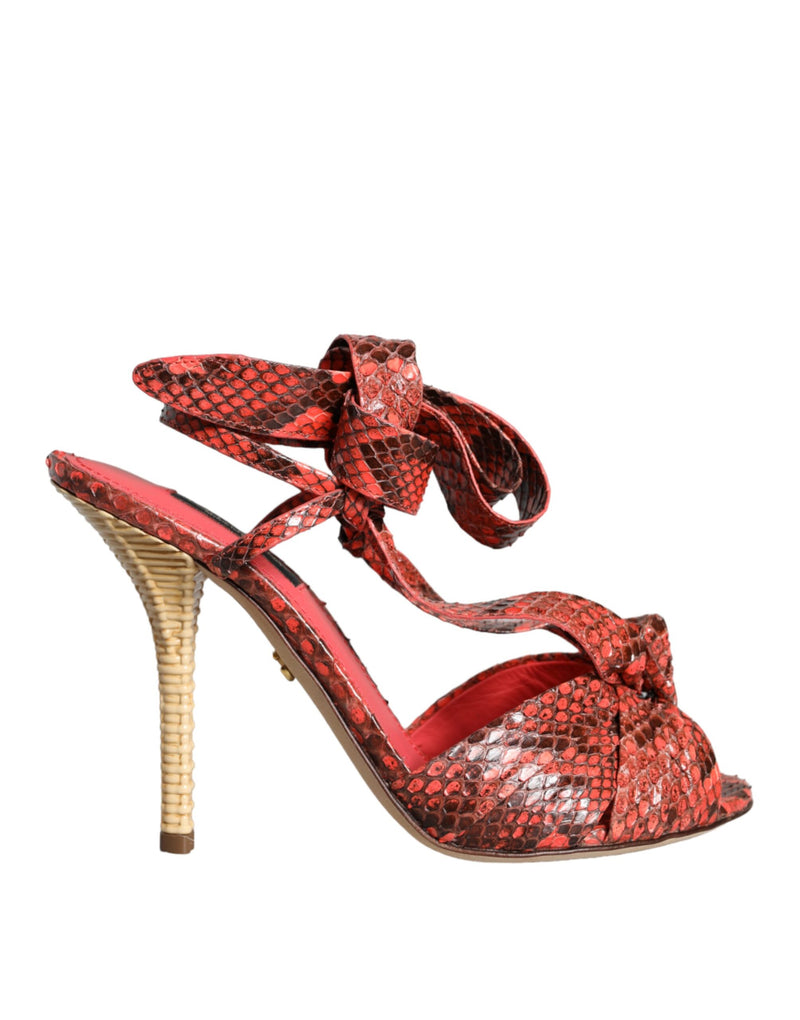 Dolce & Gabbana Coral Exotic Leather Heels Sandals