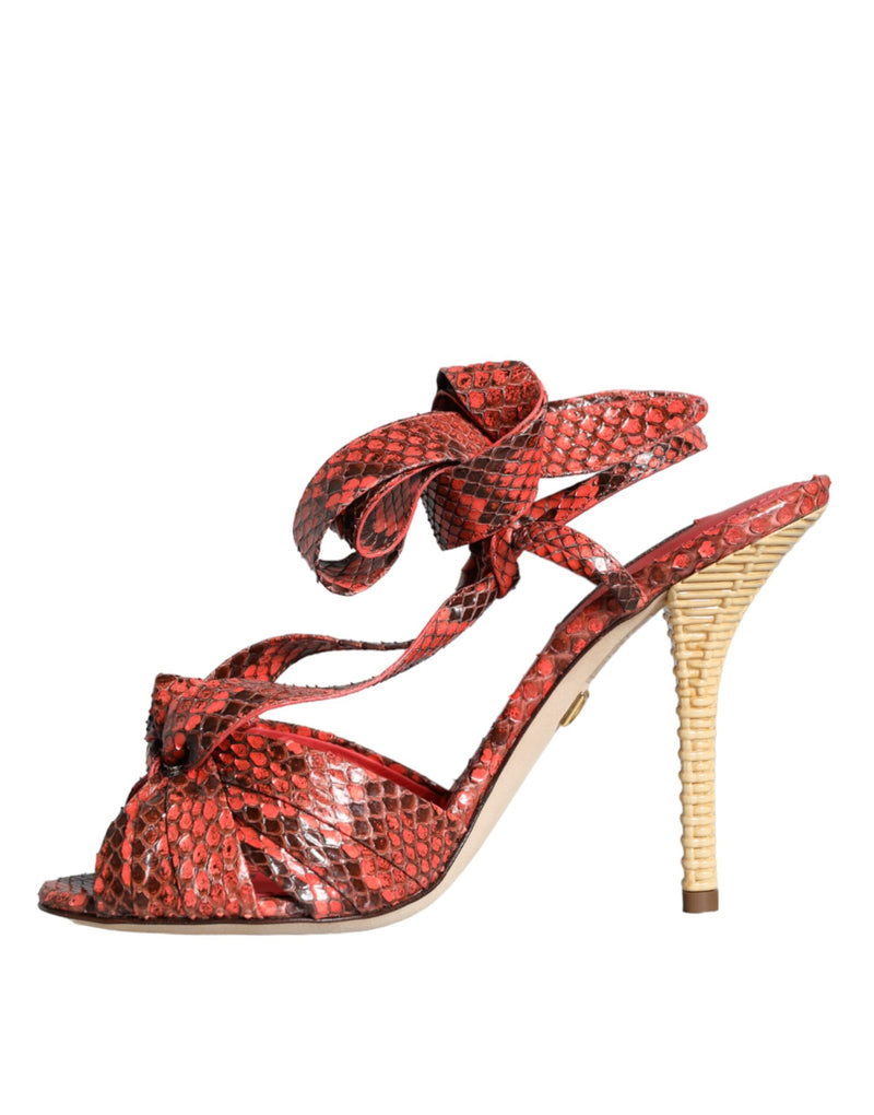Dolce & Gabbana Coral Exotic Leather Heels Sandals