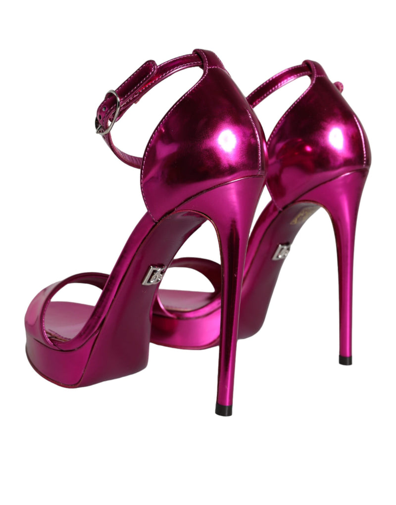 Dolce & Gabbana KEIRA Fuchsia Heels Ankle Strap Sandals