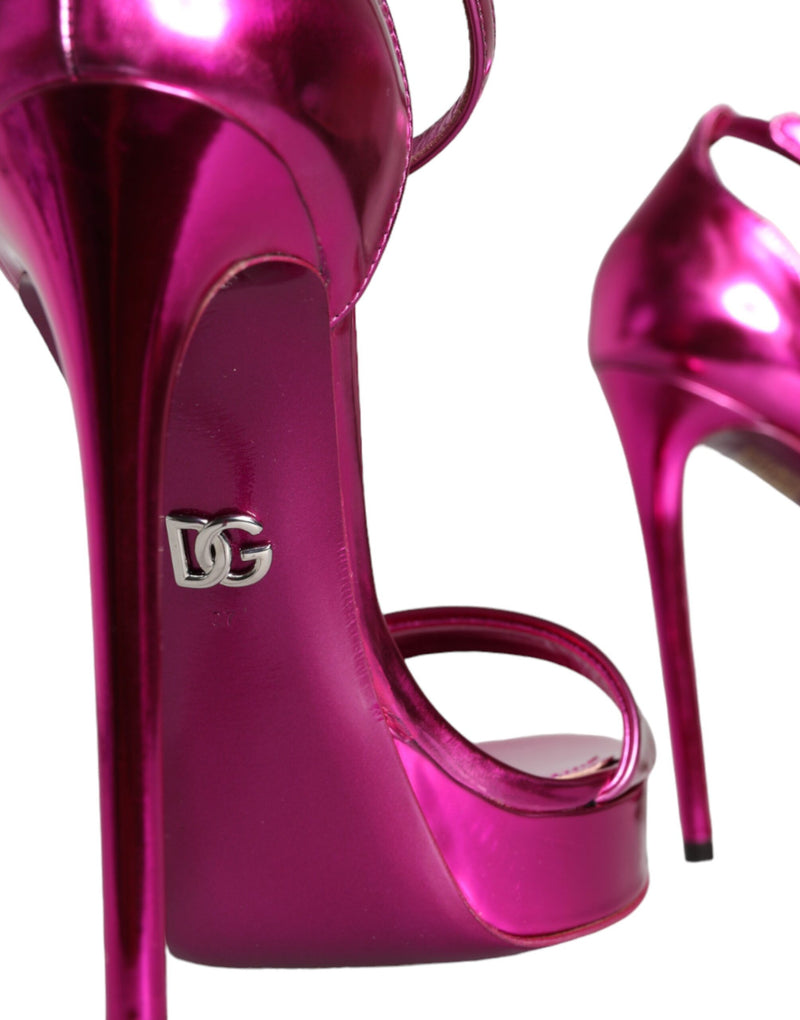 Dolce & Gabbana KEIRA Fuchsia Heels Ankle Strap Sandals