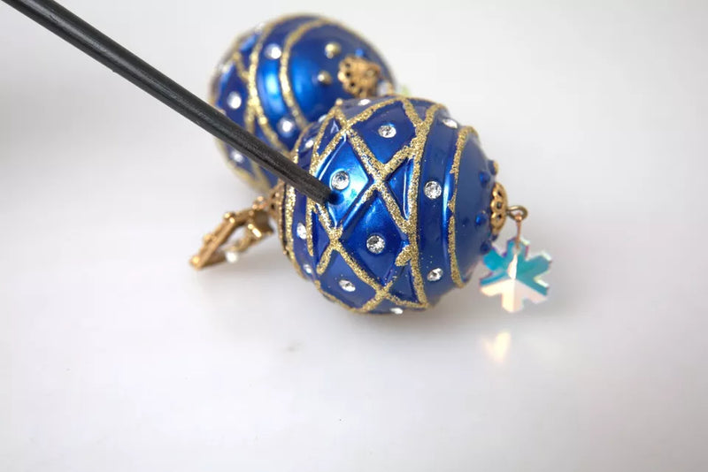 Boucles d'oreilles Dolce & Gabbana en laiton doré et cristaux bleus