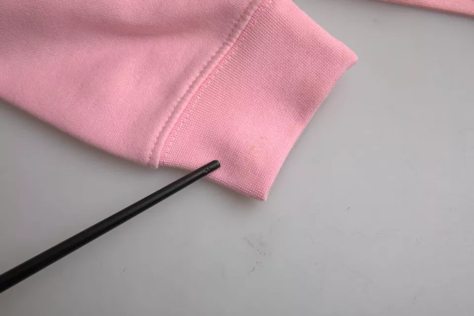 Philippe Model Pull Over Rose en Coton avec Imprimé Logo