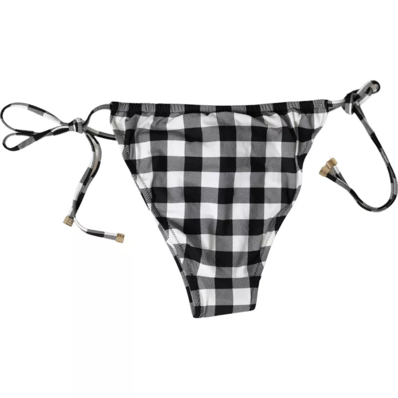 Dolce & Gabbana Black White Check Bikini Bottom