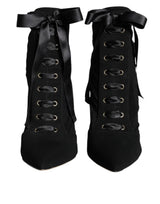 Dolce & Gabbana Black Suede Ankle Booties - Élégance et Confort