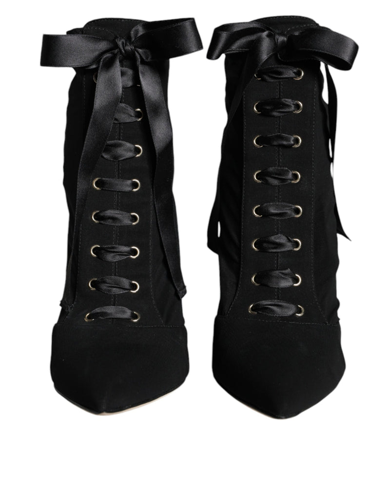 Dolce & Gabbana Black Suede Ankle Booties - Élégance et Confort