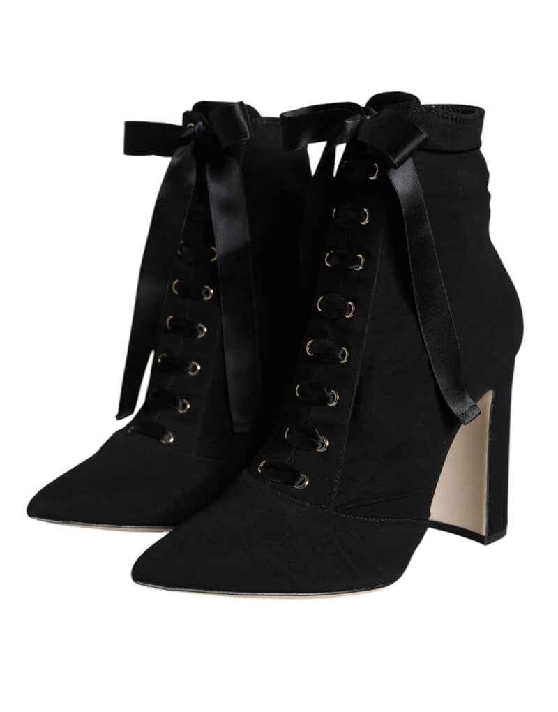 Dolce & Gabbana Black Suede Ankle Booties - Élégance et Confort