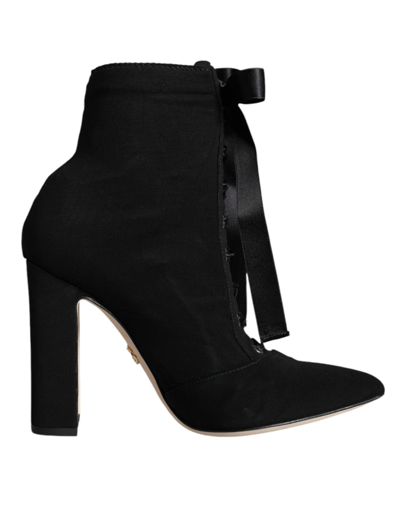 Dolce & Gabbana Black Suede Ankle Booties - Élégance et Confort