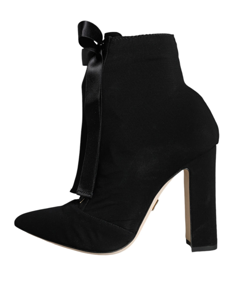 Dolce & Gabbana Black Suede Ankle Booties - Élégance et Confort