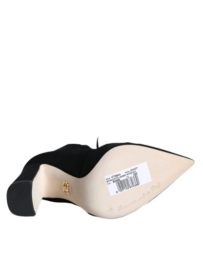 Escarpins compensés en jersey noir extensible Dolce & Gabbana