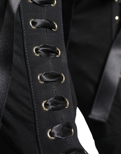 Escarpins compensés en jersey noir extensible Dolce & Gabbana