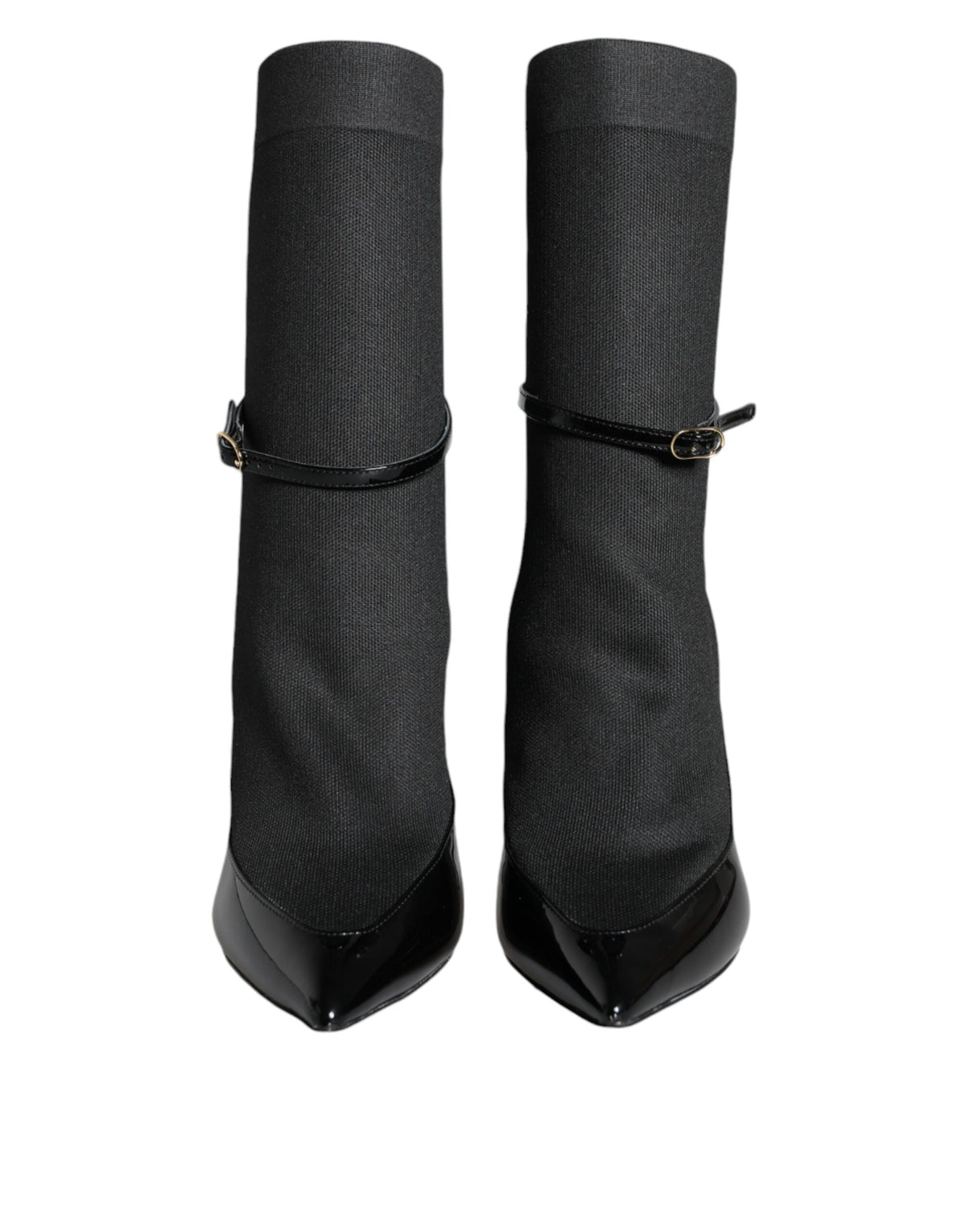 Dolce & Gabbana Black Patent Leather Stilettos Booties