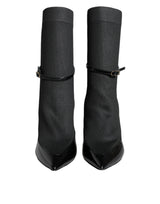 Dolce & Gabbana Black Patent Leather Stilettos Booties