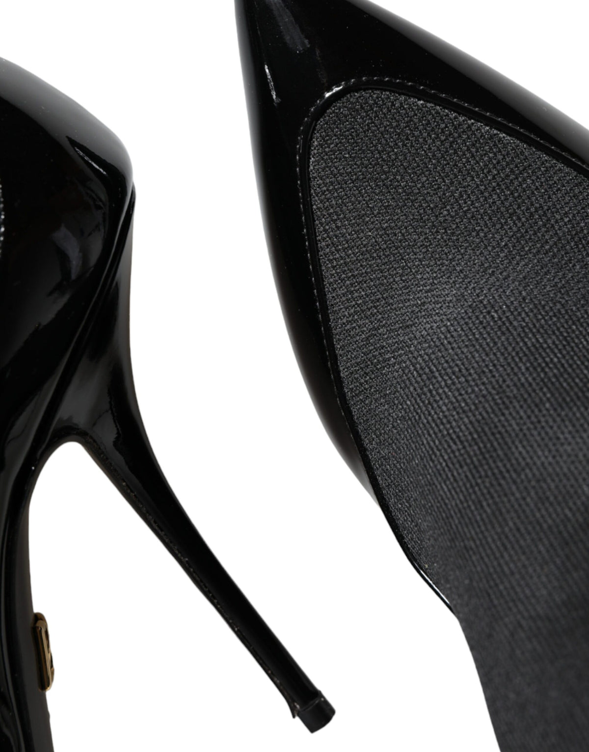Dolce & Gabbana Black Patent Leather Stilettos Booties