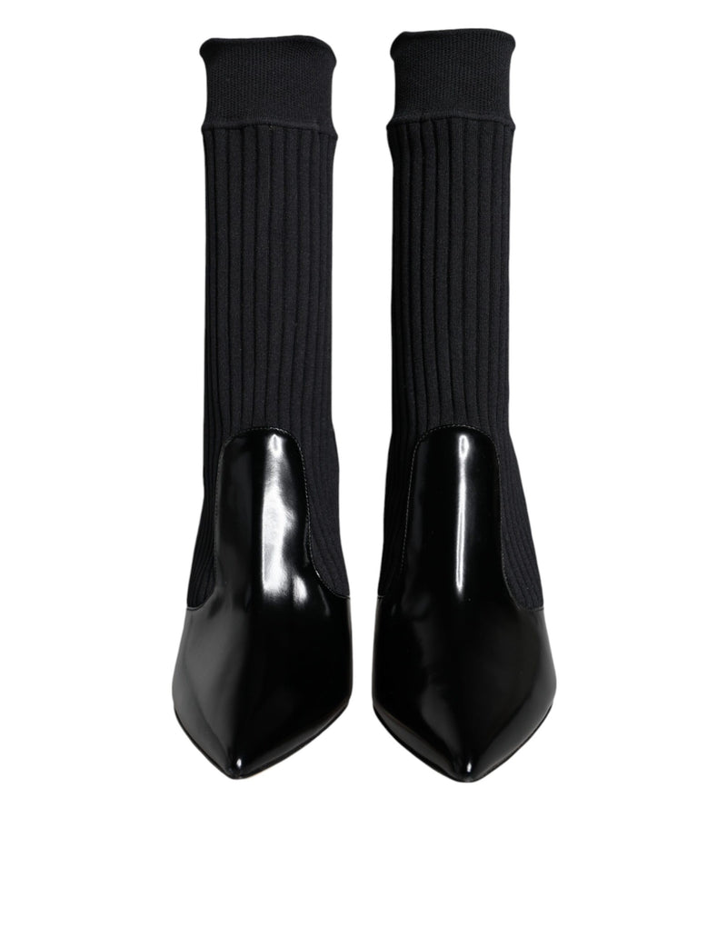Dolce & Gabbana Black Stretch Stilettos Booties