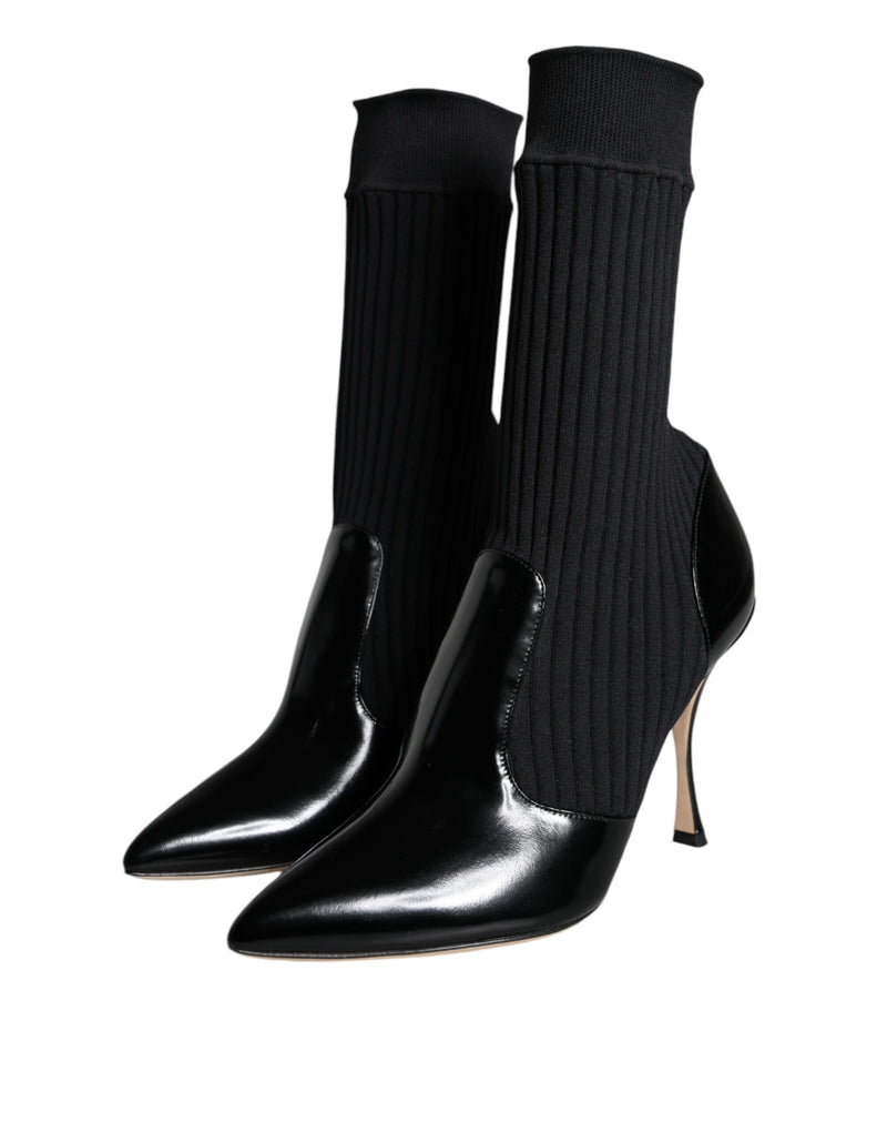 Dolce & Gabbana Black Stretch Stilettos Booties