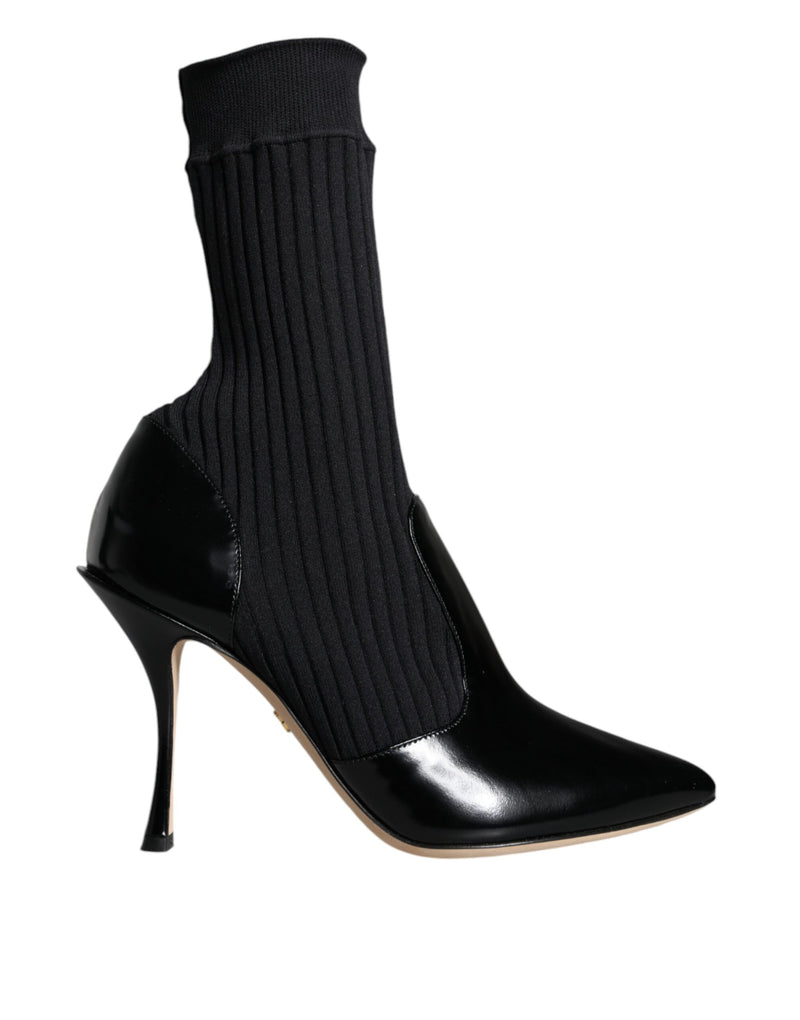 Dolce & Gabbana Black Stretch Stilettos Booties