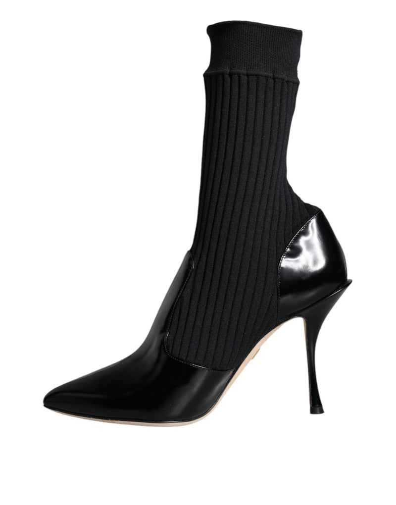 Dolce & Gabbana Black Stretch Stilettos Booties