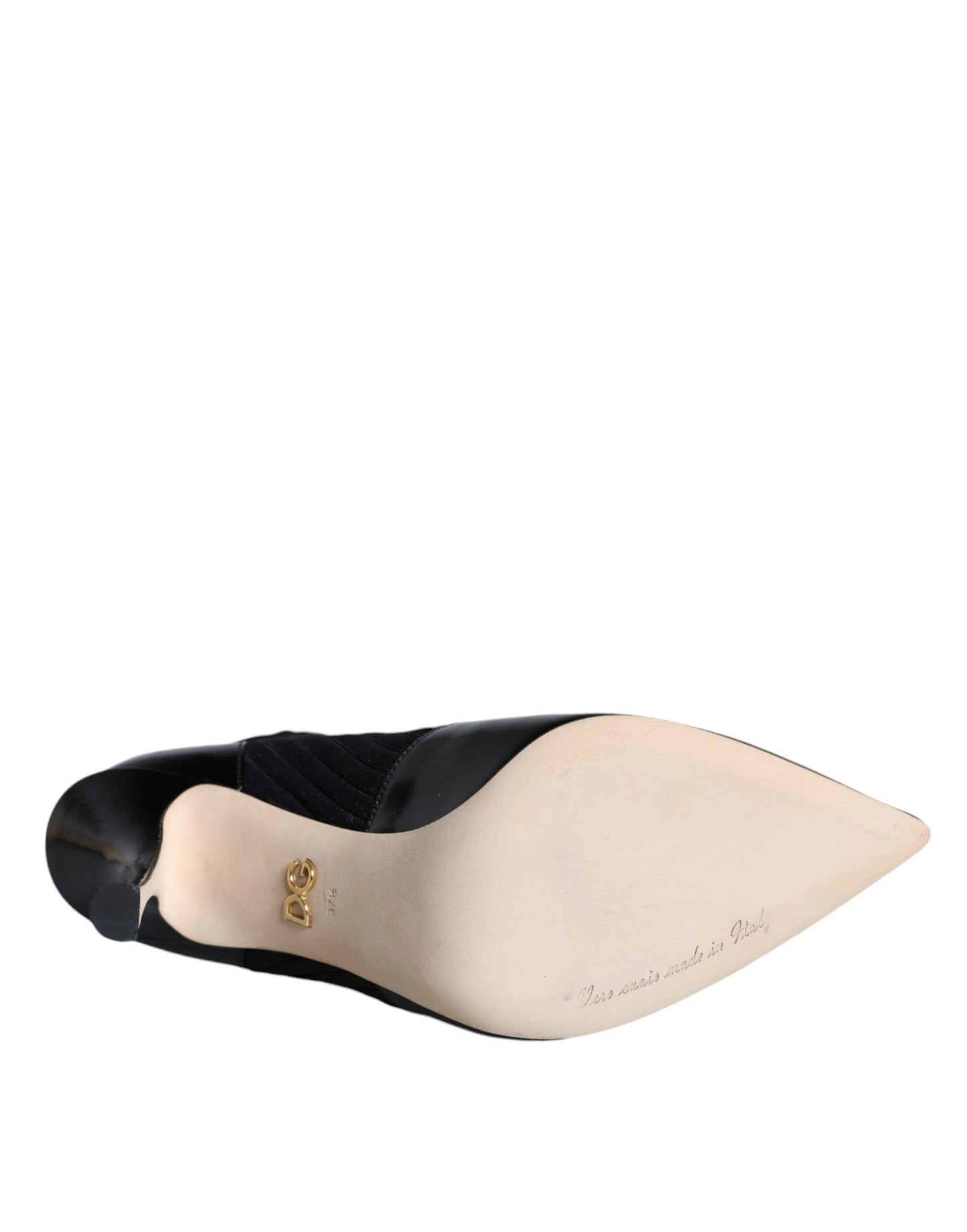 Dolce & Gabbana zwarte stretch stiletto enkellaarsjes/sokken/schoenen