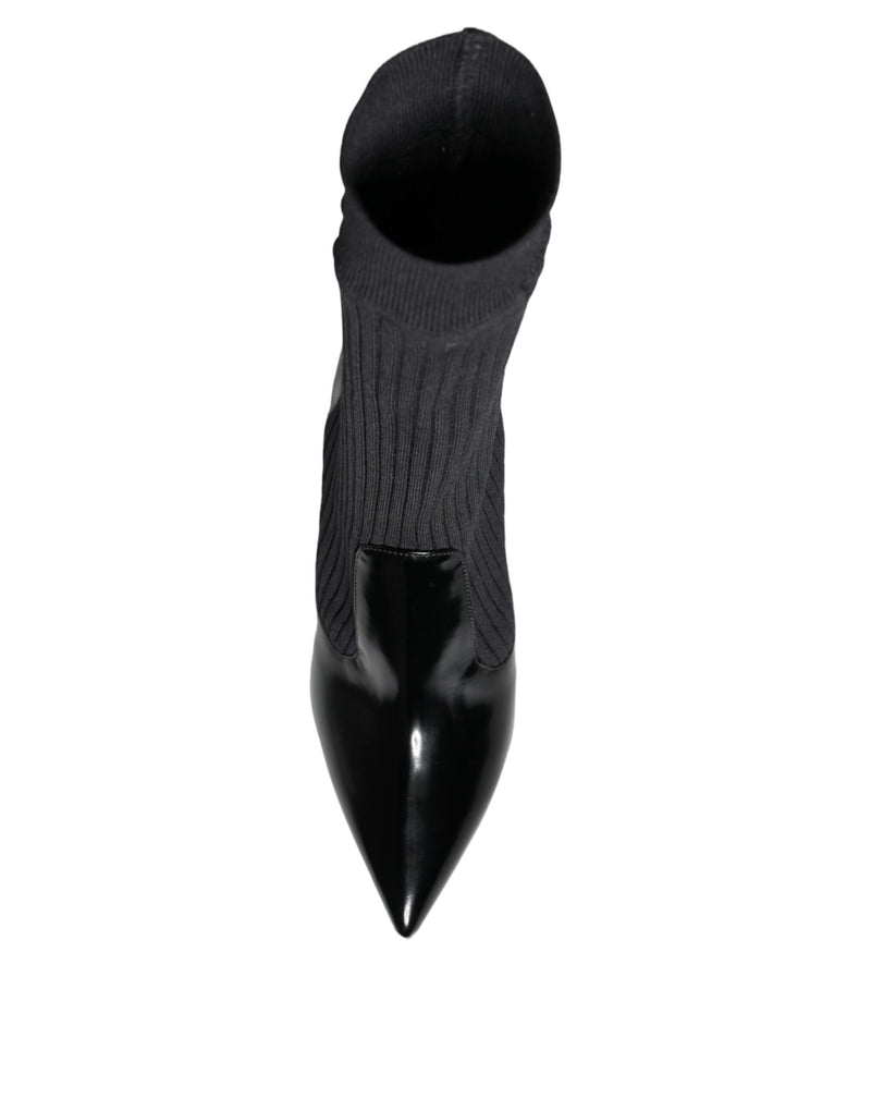 Dolce & Gabbana Black Stretch Stilettos Booties