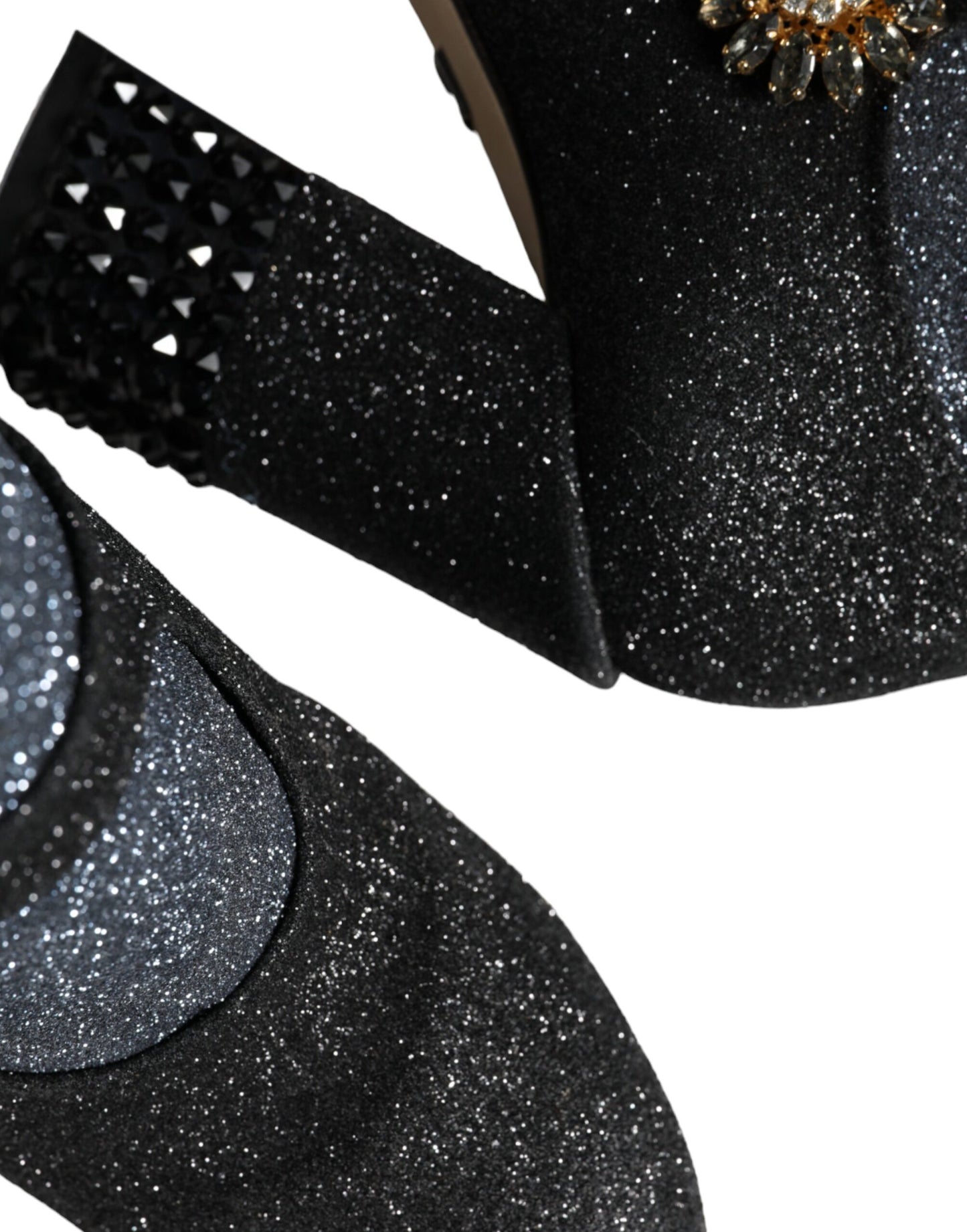 Dolce & Gabbana Zwarte Mary Jane-laarzen met kristallen