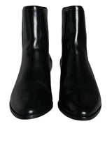 Dolce & Gabbana Bottines en Cuir Noir - Chaussures de Luxe Authentiques