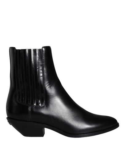 Bottines en cuir noir Dolce & Gabbana