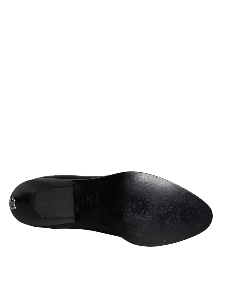 Dolce & Gabbana Bottines en Cuir Noir - Chaussures de Luxe Authentiques