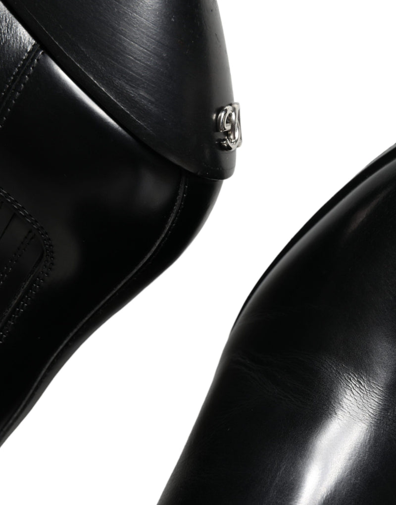 Dolce & Gabbana Bottines en Cuir Noir - Chaussures de Luxe Authentiques