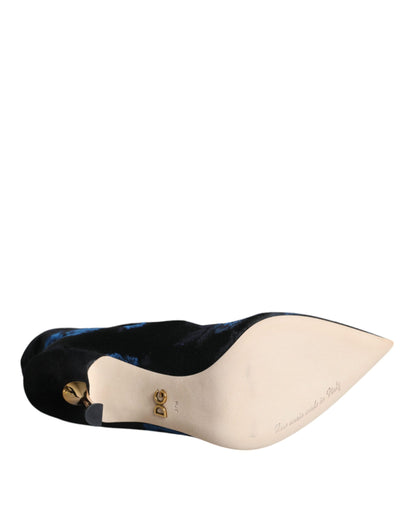 Dolce & Gabbana Zwarte Bloemenprint Elastische Midcalflaarzen