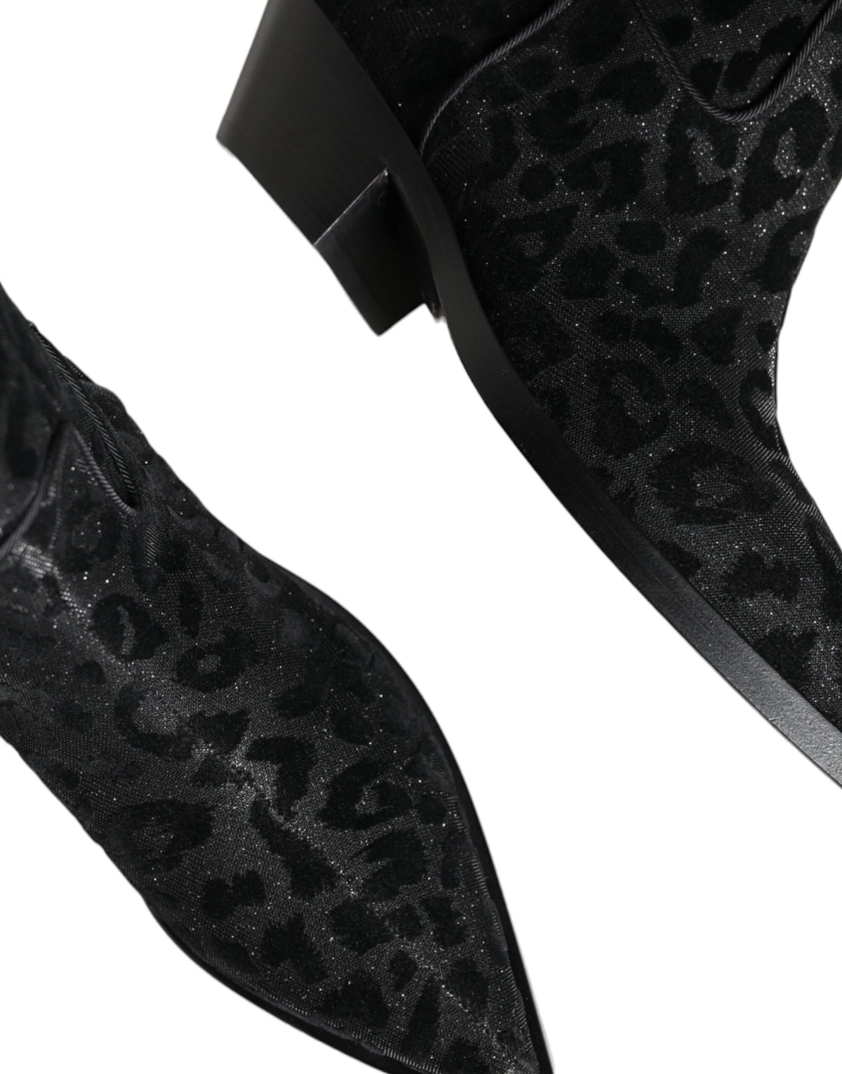Dolce & Gabbana Bottes Cowboy Léopard Noir et Gris