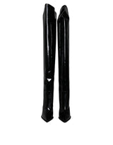 Dolce & Gabbana Bottes Noires en Cuir Verni Hautes