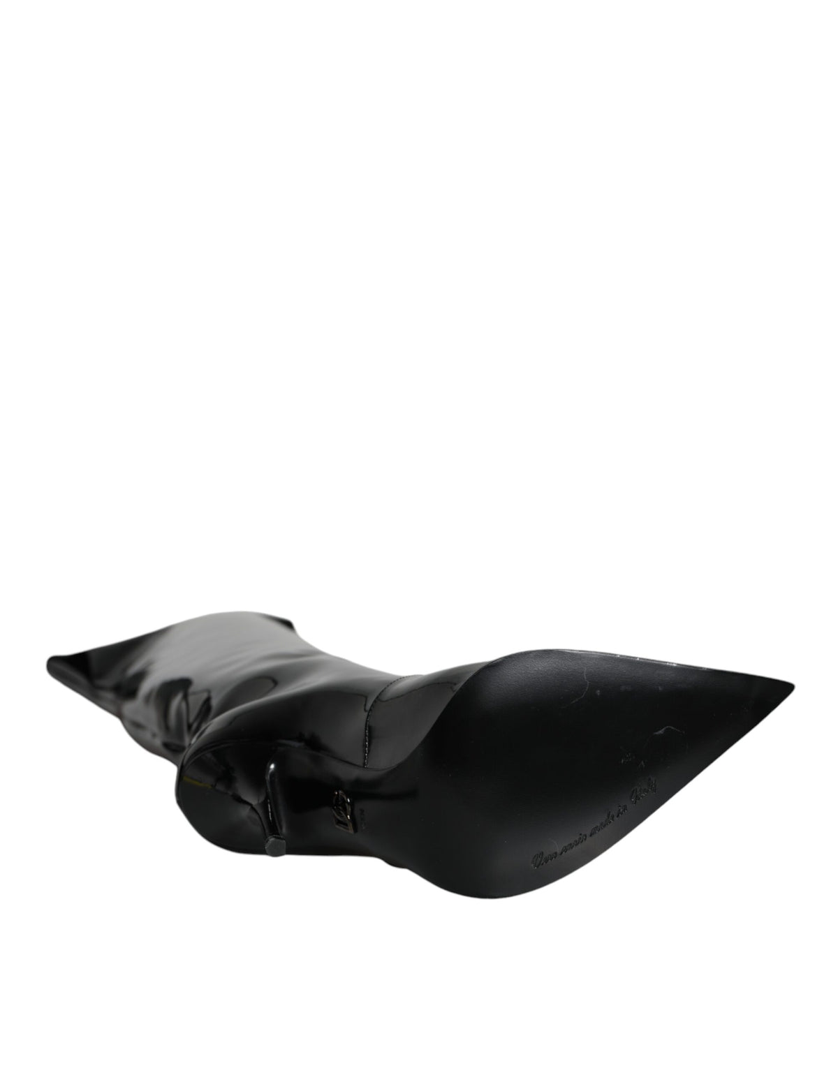 Dolce & Gabbana Bottes Noires en Cuir Verni Hautes