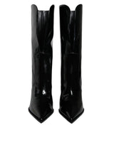 Dolce & Gabbana Black Patent Leather Mid Calf Boots