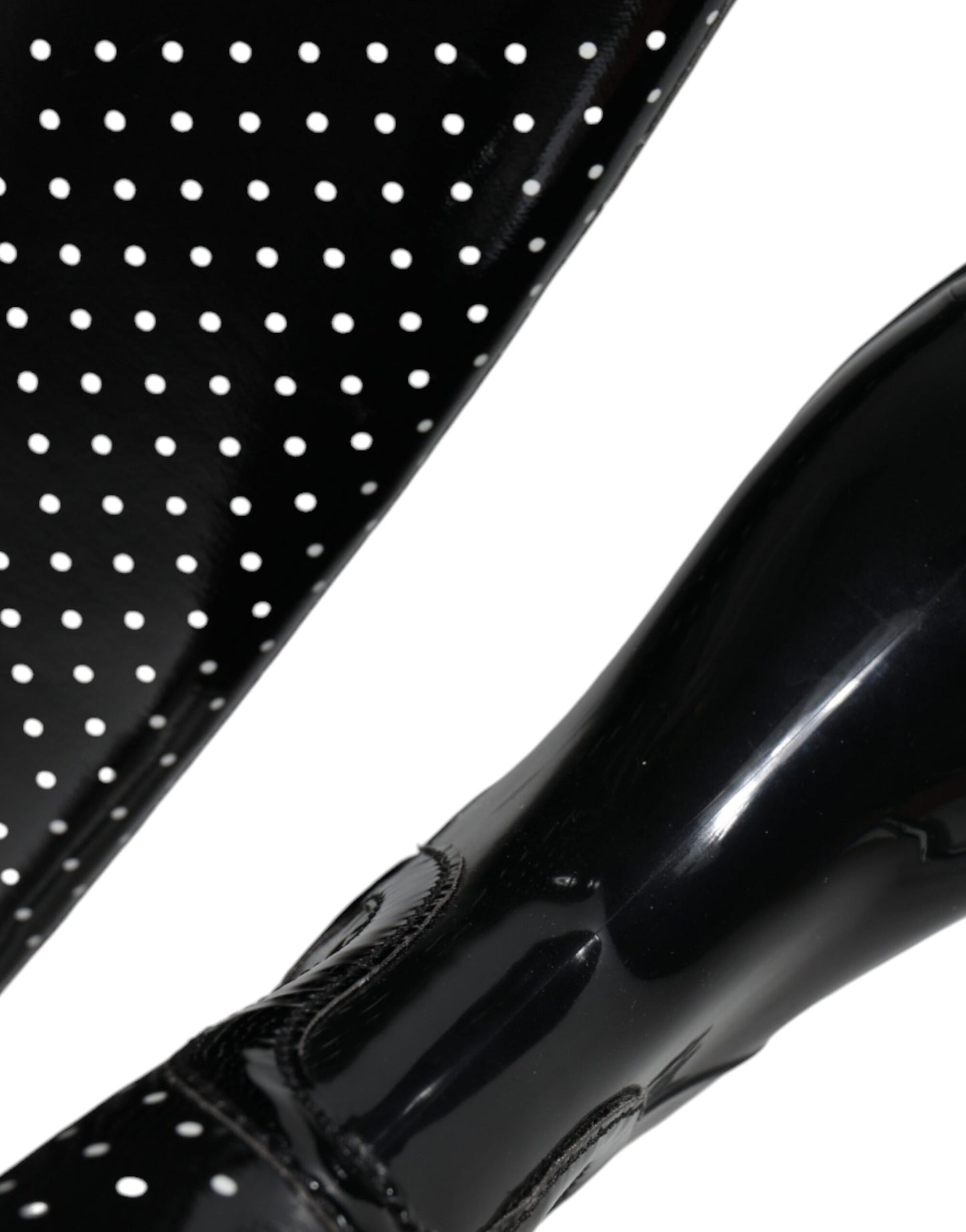 Bottines hautes en caoutchouc noir à pois de Dolce & Gabbana
