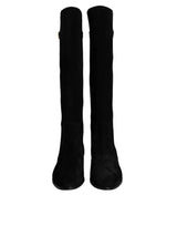 Dolce & Gabbana Bottes Hautes en Cuir Suédé Noir